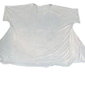 Jennaration Women Shirt Top Blouse Size 2XL Light Blue Shade Color Short Sleeve